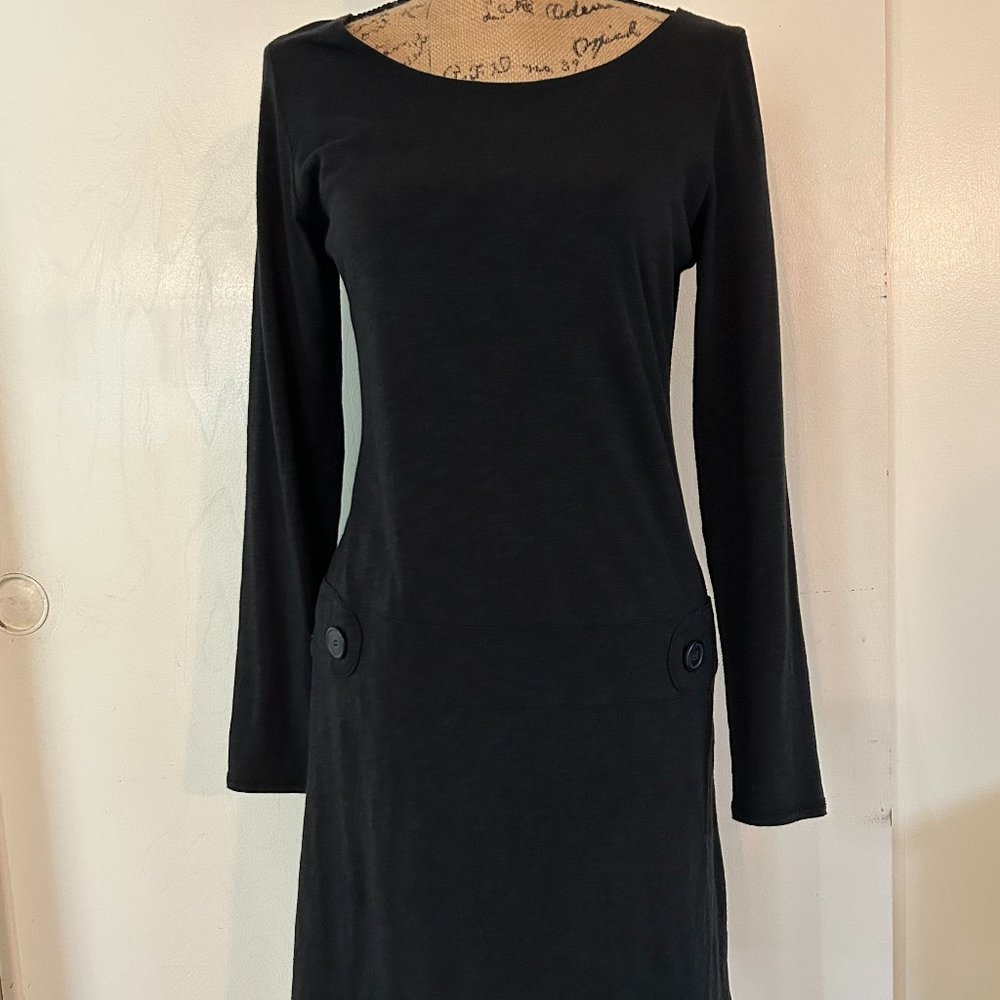 Soybu Long Sleeved Black Knee Length Dress Size M